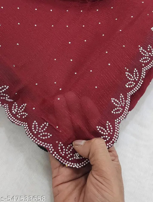 New design fancy saree with Hand work party wear & fastive wear saree With hot fix Blouse