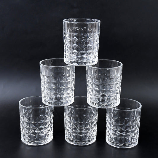 Premium Crystal-style Glass Tumbler Set (6 Pc  210 Ml)