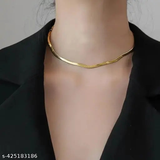 Korean trendy beautiful princess 24 k gold plated chain girl and women