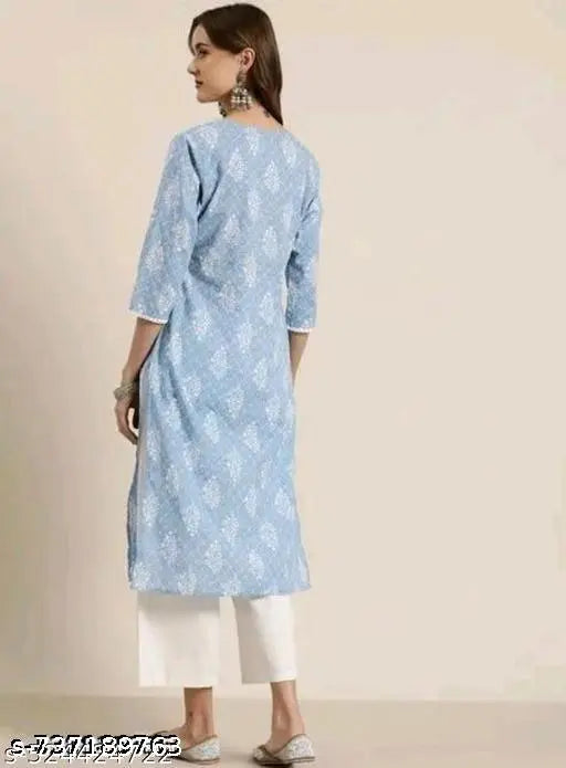 Women printed with less kurtis