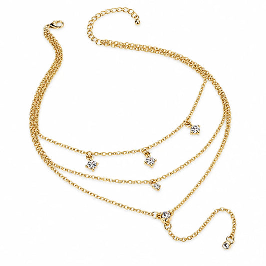 Vassaley Three Layered Star Studs Pendant Necklace For Girls And Women