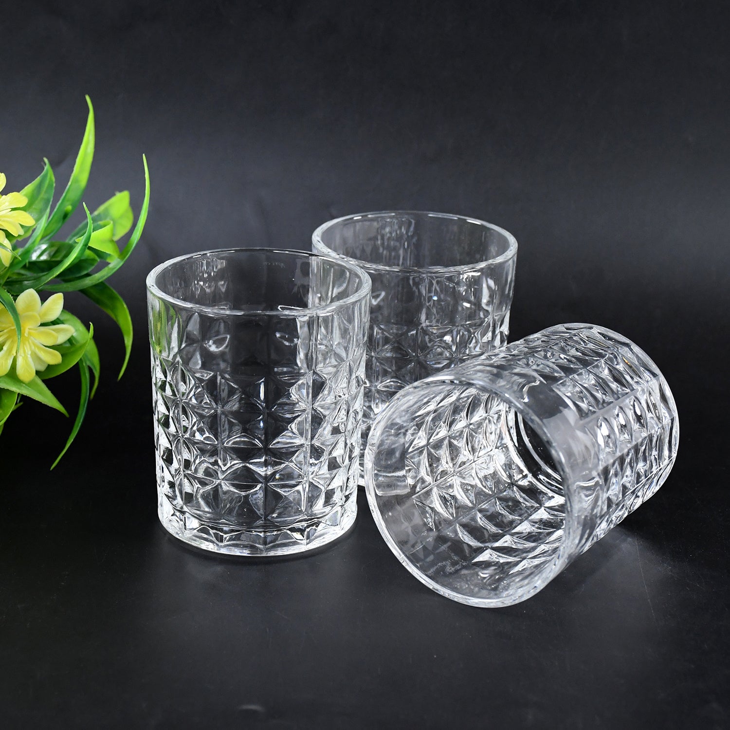 Premium Crystal-style Glass Tumbler Set (6 Pc  210 Ml)