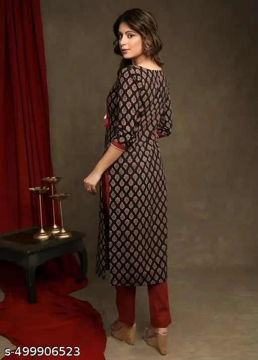 Traditional Cotton Ajrakh Printed Kurti For Women