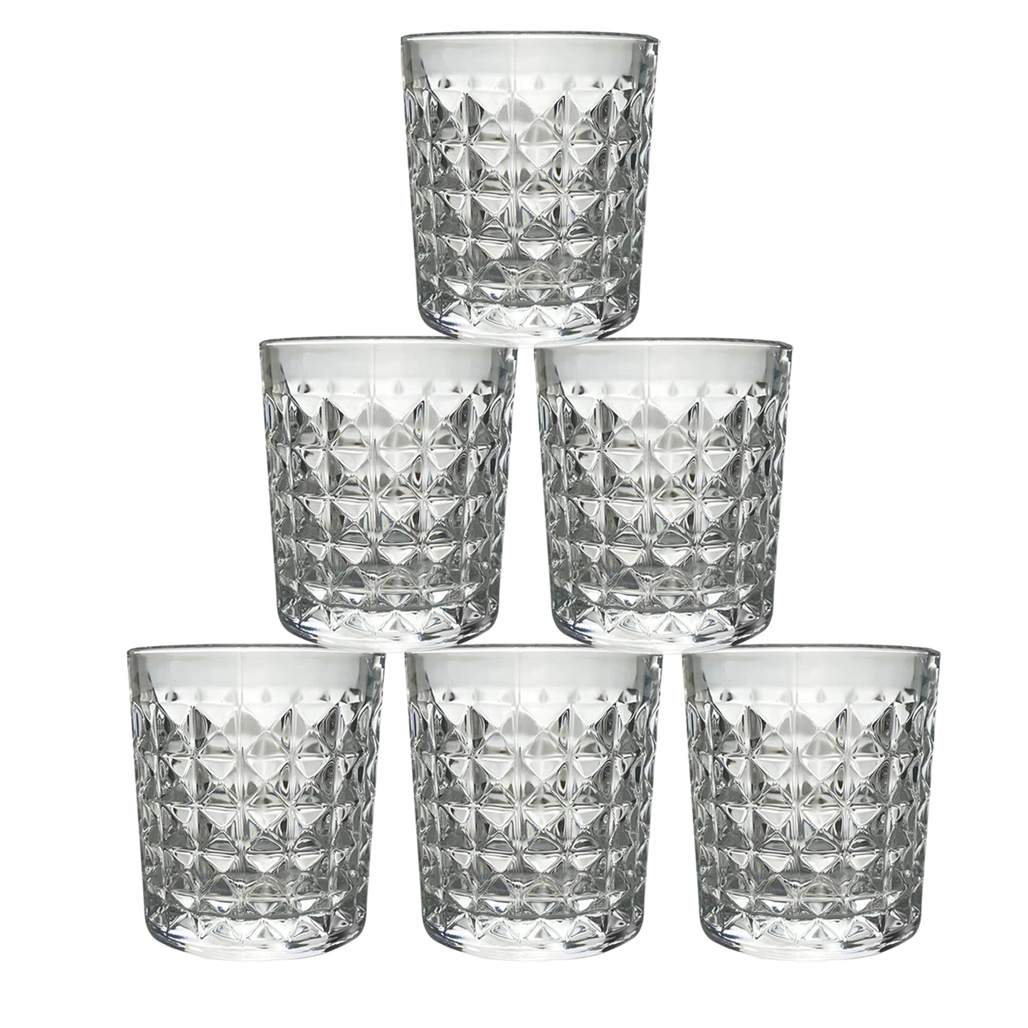 Premium Crystal-style Glass Tumbler Set (6 Pc  210 Ml)
