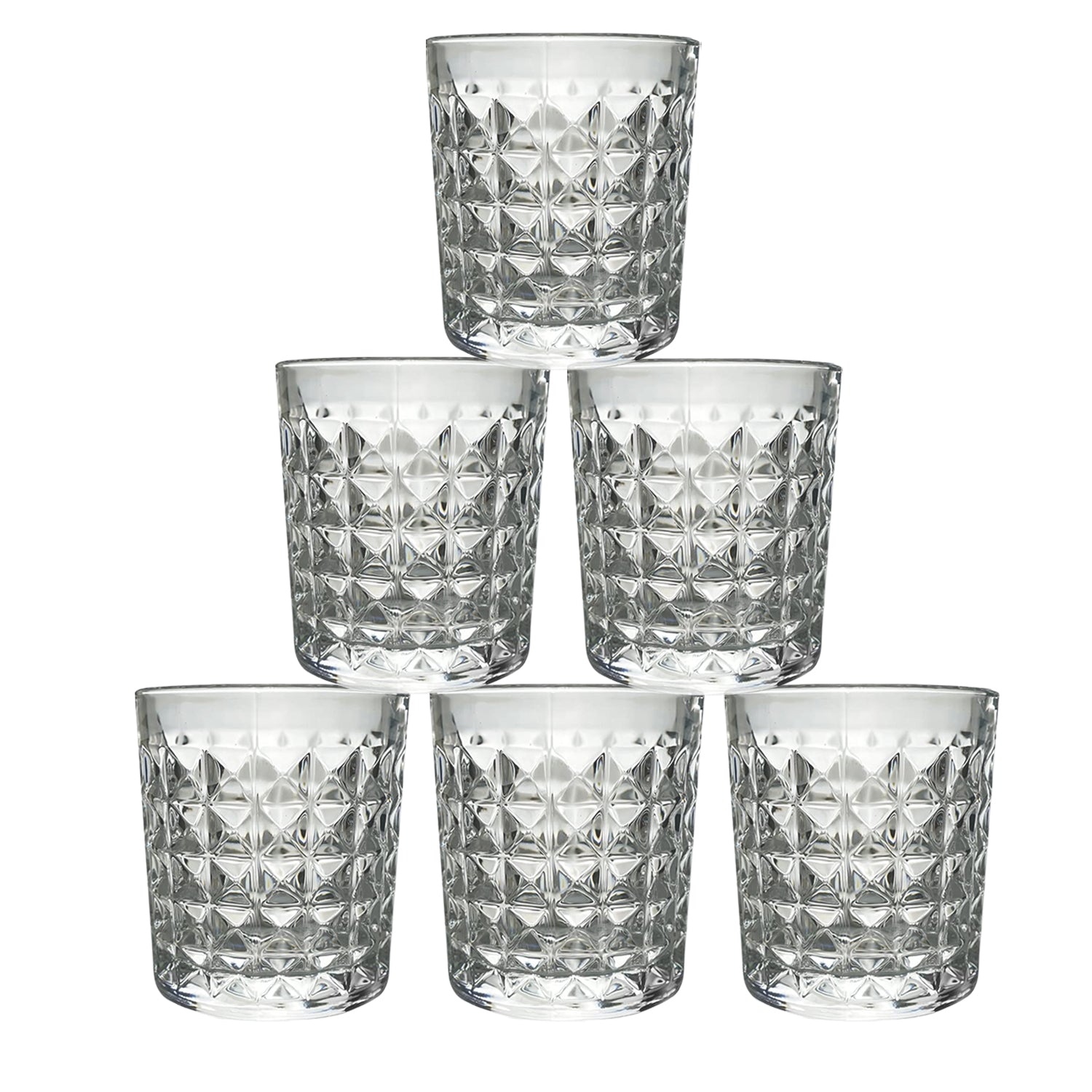 Premium Crystal-style Glass Tumbler Set (6 Pc  210 Ml)
