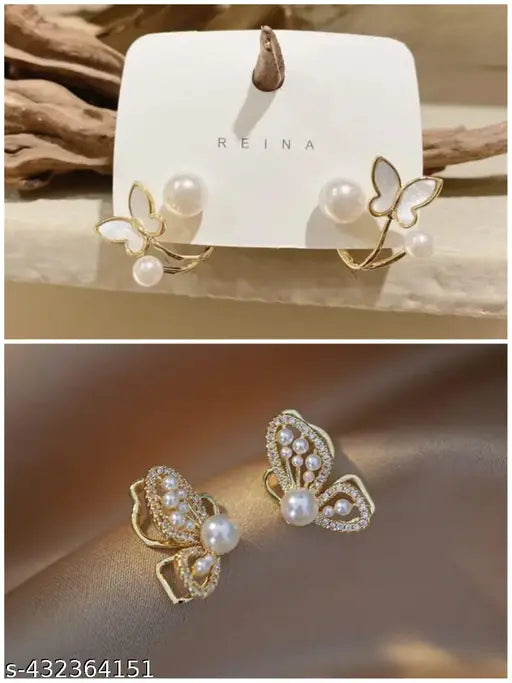 Combo pack of 2 korean earrings for women and girls