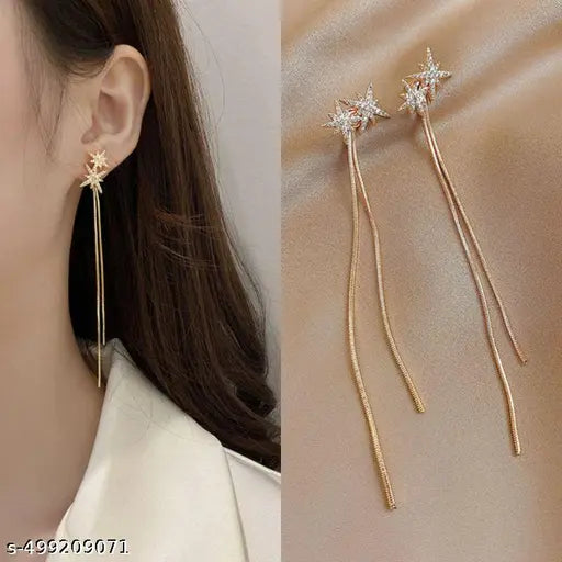 Mallesa Twinkling Star Earrings Elegant Tassel Earrings Fashion Jewelry